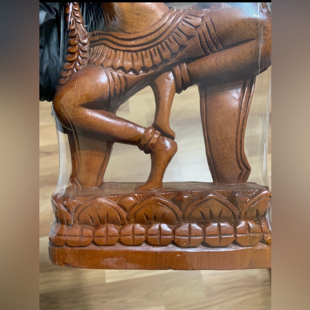 Cambodian Apsaras Dancing Carved Wood - Picture 9 of 12